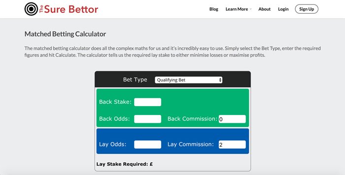 Matched betting calculator