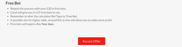 Matched betting FAQs - How to record an offer?