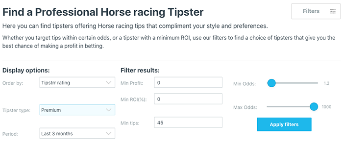 Professional racing tipsters